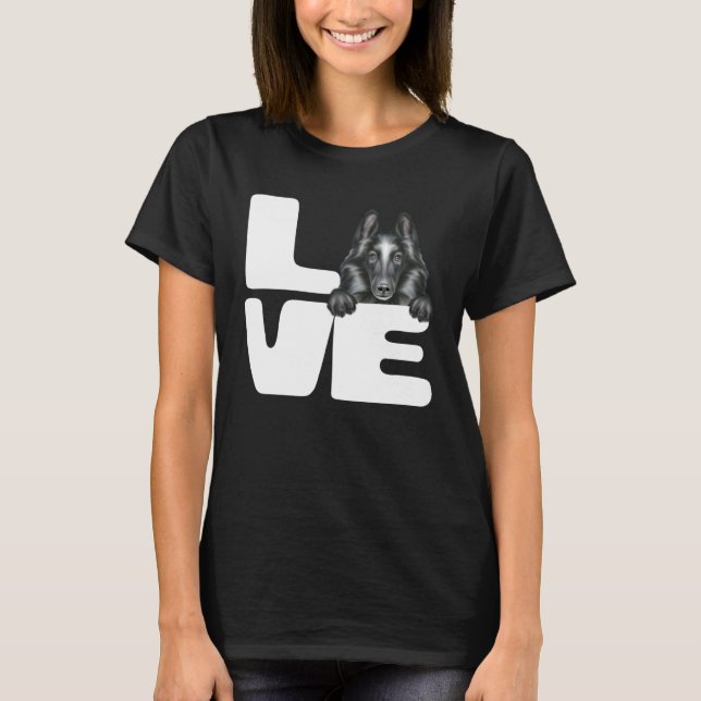 T-shirt I Love My Belgian Sheepdog Dog (Devant)
