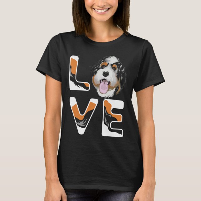 T-shirt I Love My Bernedoodle  Cute Bernedoodle (Devant)
