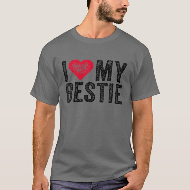 T-shirt I Love My Bestie Best Friend BFF Cute Matching Fri (Devant)