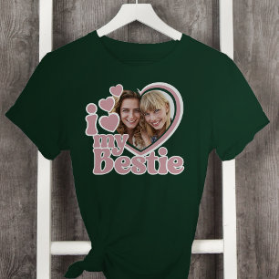 T-shirt I Love My Bestie Heart Photo Blush Pink
