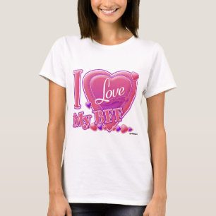 T-shirt I Love My BFF rose/violet - coeurs