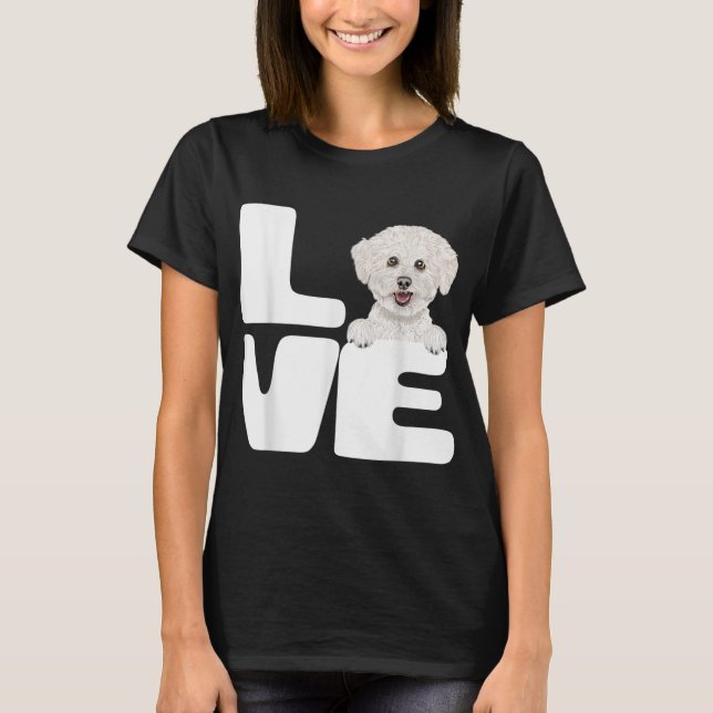 T-shirt I Love My Bichons Frise Amoureux des chiens (Devant)