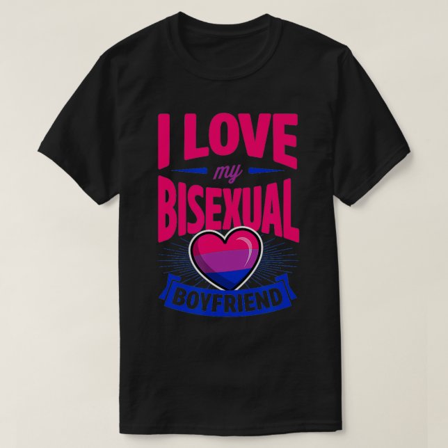 T-shirt I Love My Bisexual Boyfriend Cute Bi Pride Anniver (Design devant)