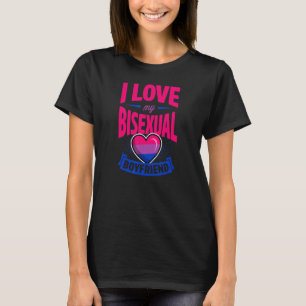 T-shirt I Love My Bisexual Boyfriend Cute Bi Pride Anniver