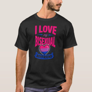 T-shirt I Love My Bisexual Boyfriend Cute Bi Pride Anniver