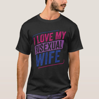T-shirt I Love my Bisexual Wife Bi Pride Bisexual Flag