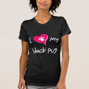 T-shirt I Love My Black Carlin Empreinte de patte sur le c
