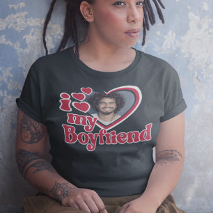 T-shirt I Love My Boyfriend Photo Custom