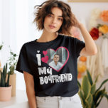 T-shirt I Love My Boyfriend Photo personnalisée<br><div class="desc">I Love My Boyfriend Heart Photo personnalisée</div>