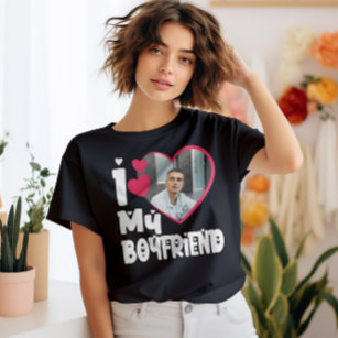 T-shirt I Love My Boyfriend Photo personnalisée