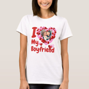 T-shirt I Love My Boyfriend Photo personnalisée