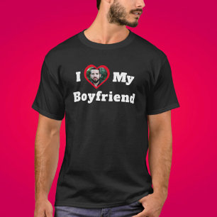 T-shirt I Love My Boyfriend Photo personnalisée personnali
