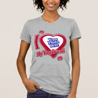 I Love My Boyfriend Photo Red Heart Kiss Grey