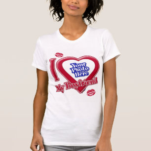 T-shirt I Love My Boyfriend Photo Red Heart Lips