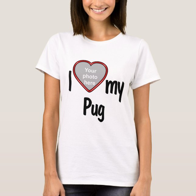 T-shirt I Love My Carlin - Cadre photo Coeur Rouge mignon (Devant)