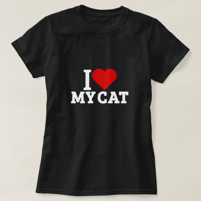 T-shirt I love my cat (Design devant)