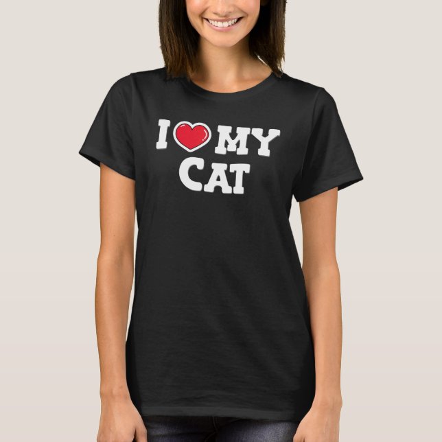T-shirt I love my cat (Devant)