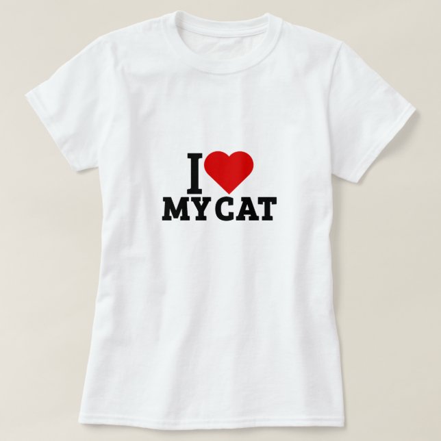 T-shirt I love my cat (Design devant)