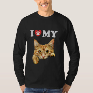 T-shirt I Love My Cat Allemand Rex Kitten Drôle Amoureux d