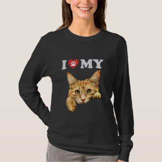 T-shirt I Love My Cat Allemand Rex Kitten Drôle Amoureux d