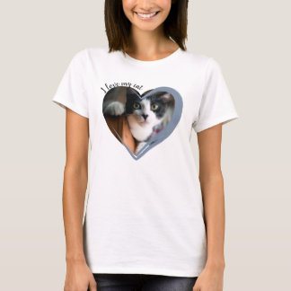 T-shirt I Love My Cat Heart Photo