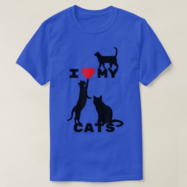 T-shirt I love my cats!  (Design devant)