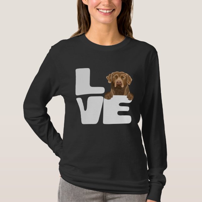 T-shirt I Love My Chesapeake Bay Retriever Dog (Devant)