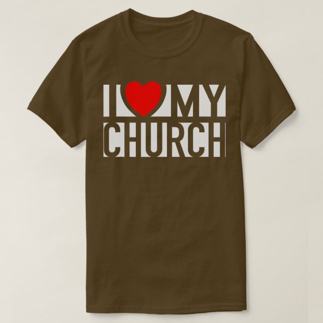 T-shirt I Love My Church Famille Dimanche Soutien chrétien (Design devant)