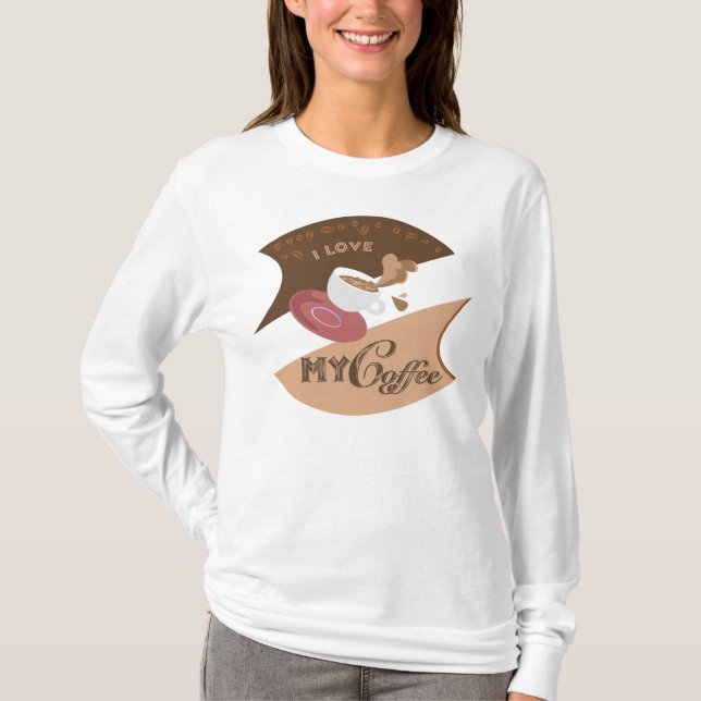 T-shirt I Love My Coffee Retro Diner Java Splash (Devant)