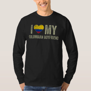 T-shirt I Love My Colombian Boyfriend Colombie Drapeau Gir