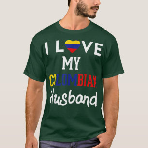 T-shirt I Love My Colombian Husband Pride Colombia Flag Co