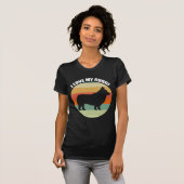 T-shirt I Love My Corgi mignonne Retro Sunset Chien Femme (Devant entier)