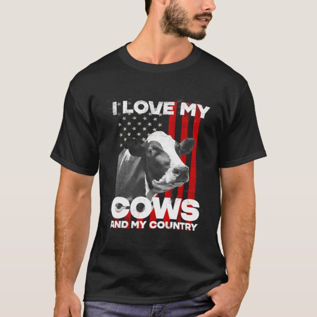 T-shirt I love my cows dairy farmer farming     (Devant)