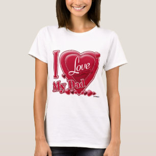 T-shirt I Love My Dad rouge - coeur
