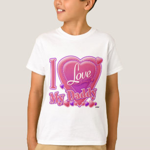 T-shirt I Love My Daddy rose/violet - coeur