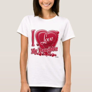 T-shirt I Love My Daughter rouge - coeur