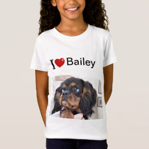 T-Shirt I Love My Dog photo personnalisée