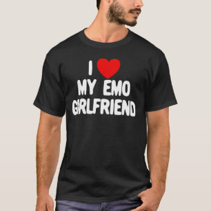 T-shirt I Love My Emo Girlfriend Red Heart Emo Girlfriend