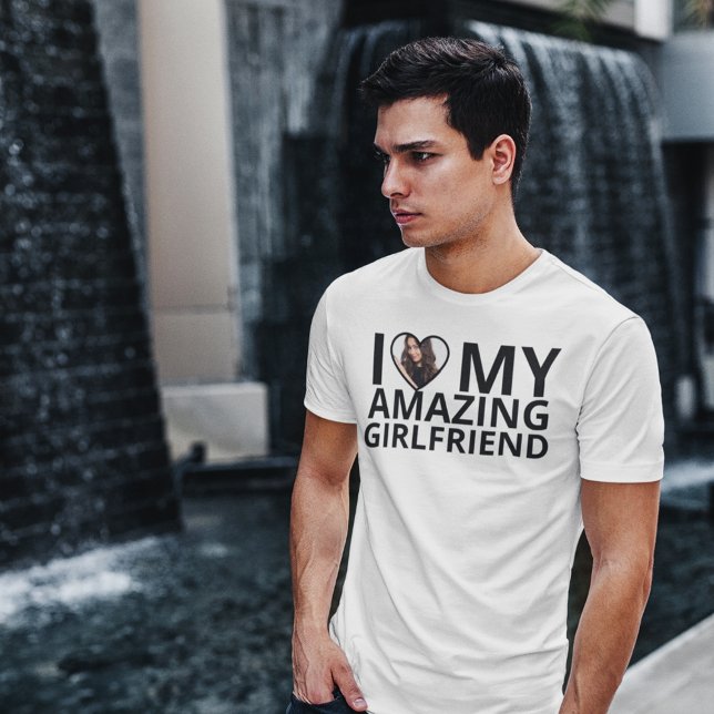 T-shirt I Love My Extraordinaire Girlfriend Photo Boyfrien (I Love My Amazing Girlfriend Photo Boyfriend T-Shirt)