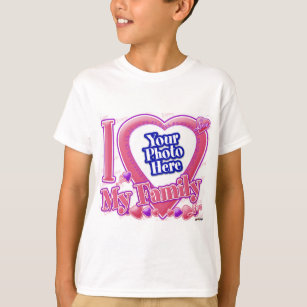 T-shirt I Love My Family rose/violet - photo