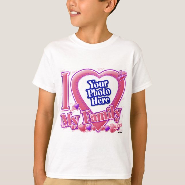 T-shirt I Love My Family rose/violet - photo (Devant)