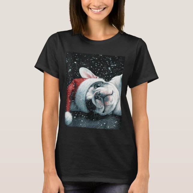 T-shirt I Love My French Bulldog Christmas Cute  (Devant)
