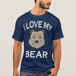 T-shirt I Love My Gay Bear T Boyfriend Mari LGBT Cadeau