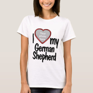 T-shirt I Love My German Shepherd Cute Heart Photo Frame