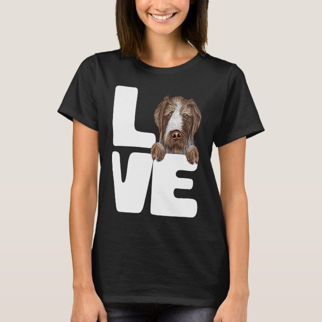 T-shirt I Love My German Wirehaired Pointer Dog (Devant)