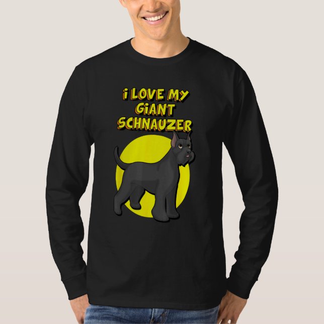 T-shirt I Love My Giant Schnauzer Cropped Ears (Devant)