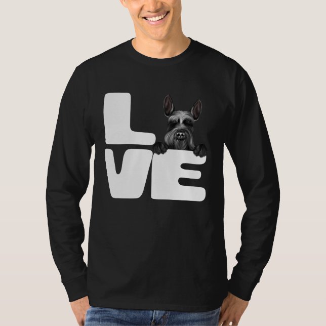T-shirt I Love My Giant Schnauzer Dog (Devant)