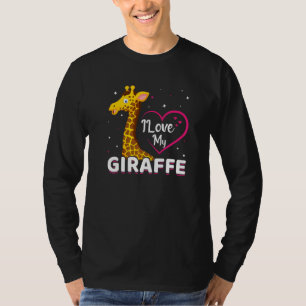T-shirt I Love My Giraffe Funny Giraffe Amoureux