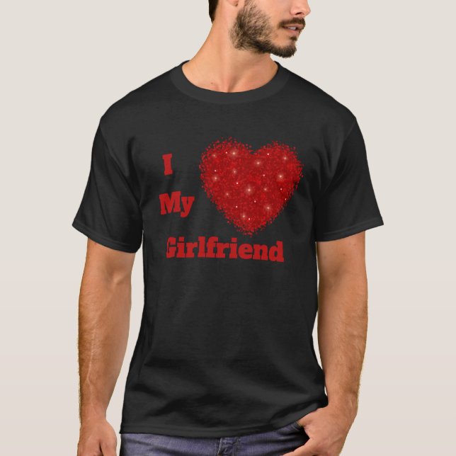 T-shirt I Love My Girlfriend Bae Personnalisé (Devant)