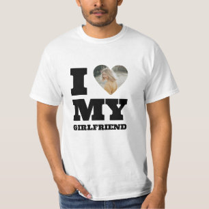 T-shirt I Love My Girlfriend Custom Photo Heart